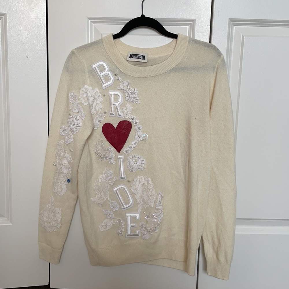 Cashmere Sweater with “BRIDE” Letter Design ♡